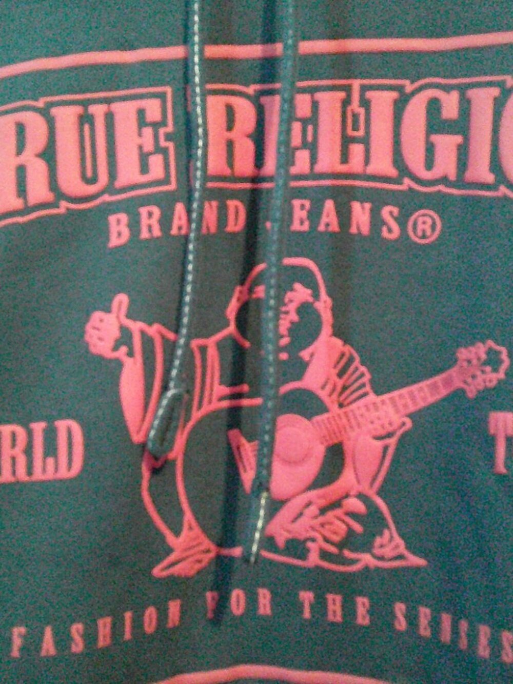 True Religion Mens XS Blue/Pink Pullover Hoodie - Picture 3 of 5